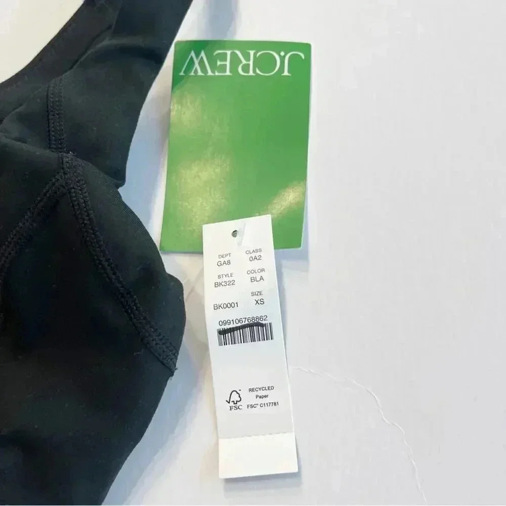 J.Crew CloudStretch scoopneck sports bra Black NWT XS